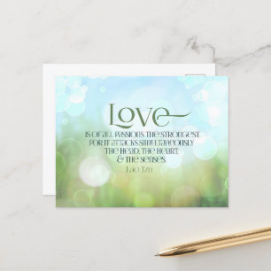 Lao Tzu Inspirational Quote "Love" Postcard