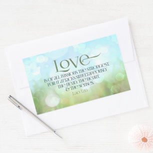Lao Tzu Inspirational Quote "Love" Rectangular Sticker