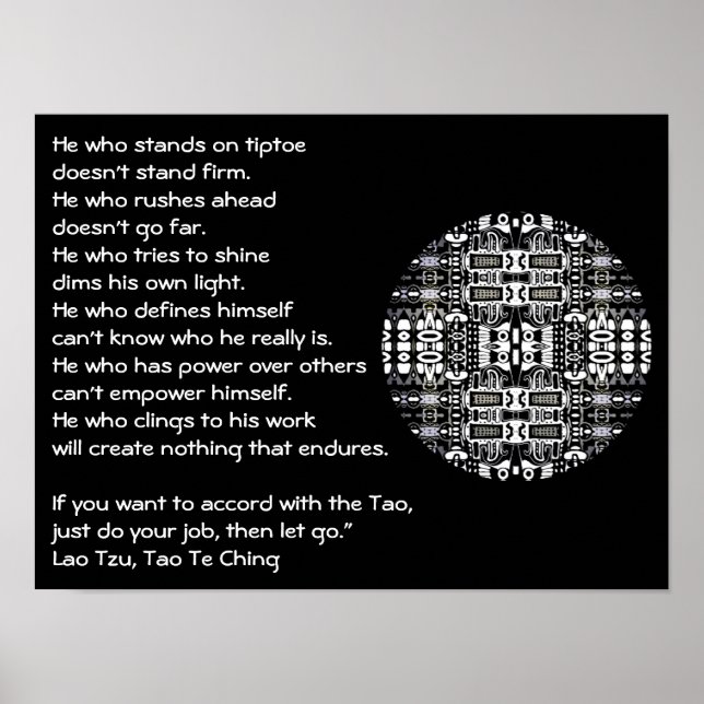 Lao Tzu inspirational quote mandala poster (Front)