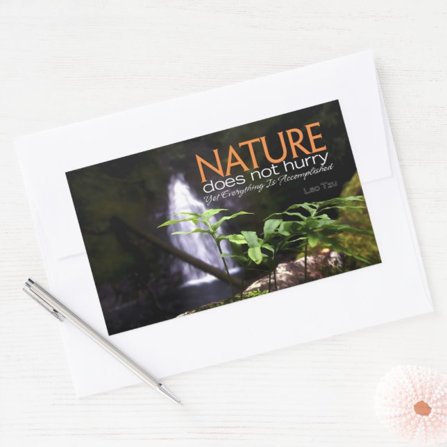 Lao Tzu Inspirational Quote "Nature" Rectangular Sticker (Envelope)