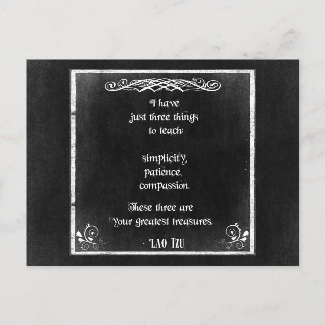 Lao Tzu Inspirational Quote on a Chalkboard Design Postcard (Front)