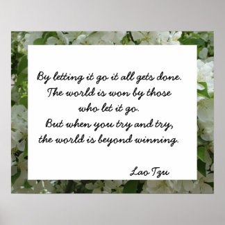 Lao Tzu Letting Go Quote Inspirational Poster