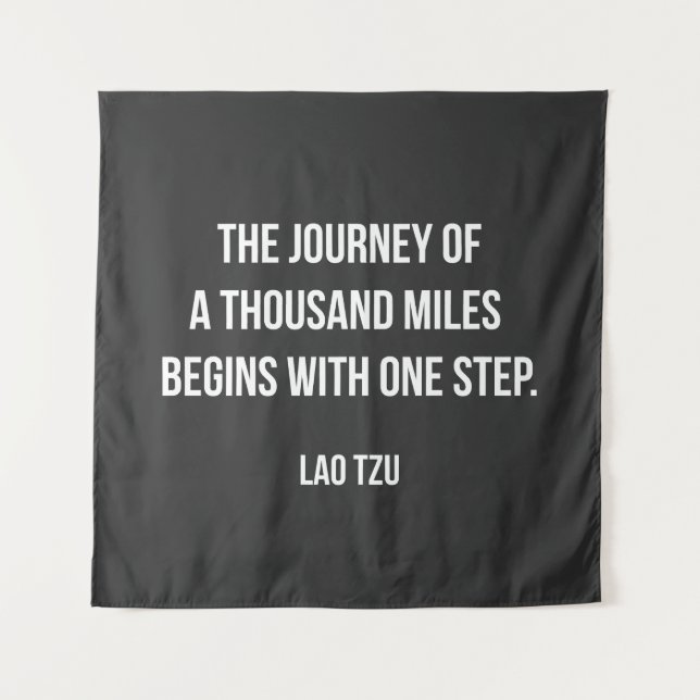 Lao Tzu motivational quote. Tapestry (Front)