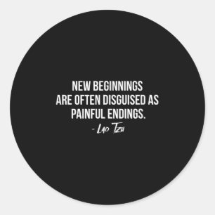 Lao Tzu New Beginnings Quote Classic Round Sticker