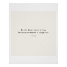 Lao Tzu Poster: Enlightened Self-Knowledge