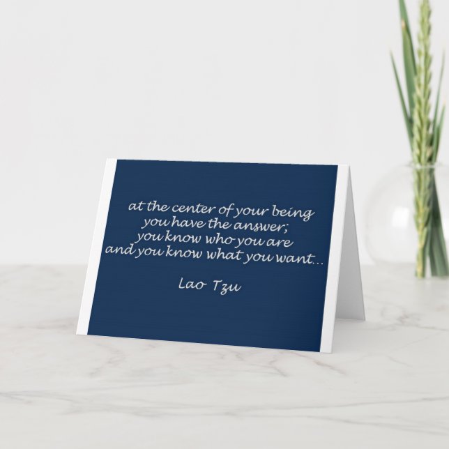 Lao Tzu Quote Greeting Card (Front)