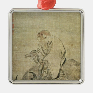 Lao-tzu  riding his ox, Chinese, Ming Dynasty Metal Tree Decoration