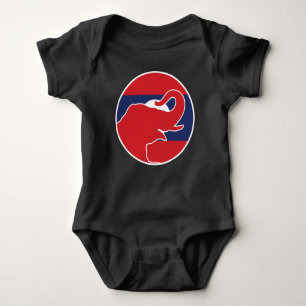 Laos Asian elephant Laotian National Animal Flag Baby Bodysuit