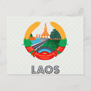 Laos Coat of Arms Postcard