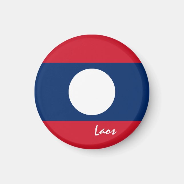 Laos flag & Asia - travel/sports fans Magnet (Front)