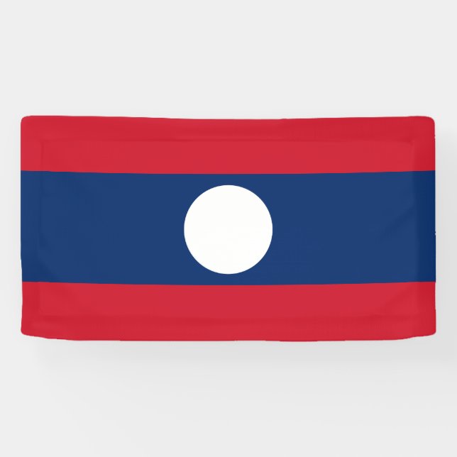 Laos Flag Banner (Horizontal)