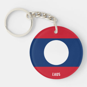 Laos Flag Charming Patriotic Key Ring