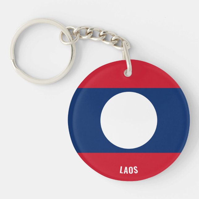 Laos Flag Charming Patriotic Key Ring (Front)