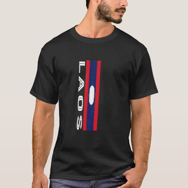 Laos Flag Colours T-Shirt (Front)