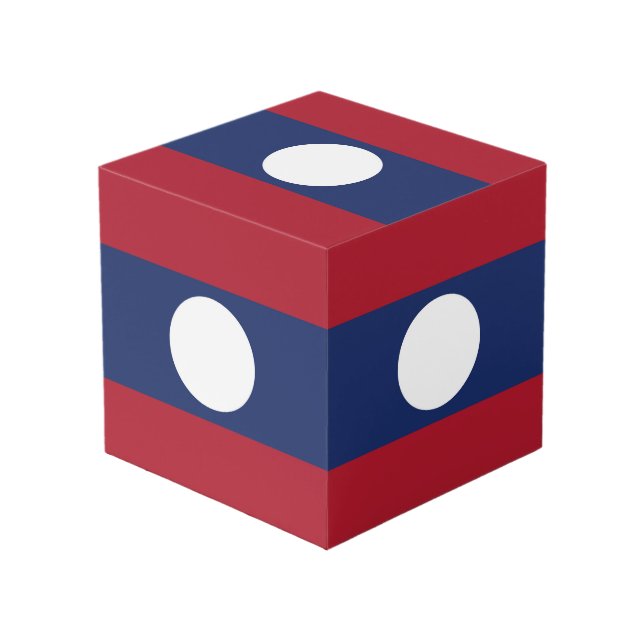 Laos flag cube (Front Angled)