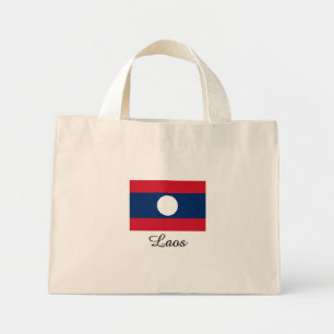 Laos Flag Design Mini Tote Bag