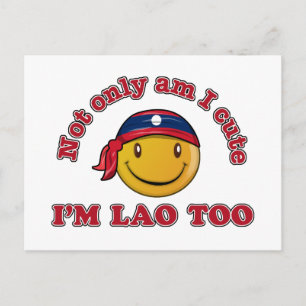 Laos flag designs postcard