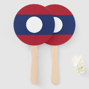 Laos flag hand fan