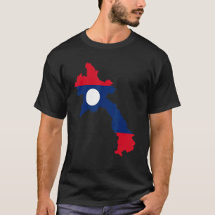 Laos flag in Laos outline Laos T-Shirt