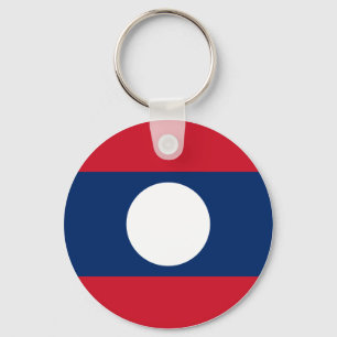 Laos Flag Key Ring