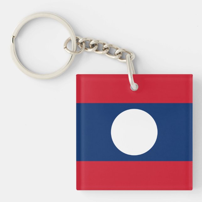 Laos Flag Key Ring (Front)