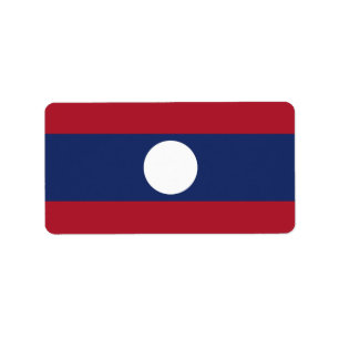 Laos flag label