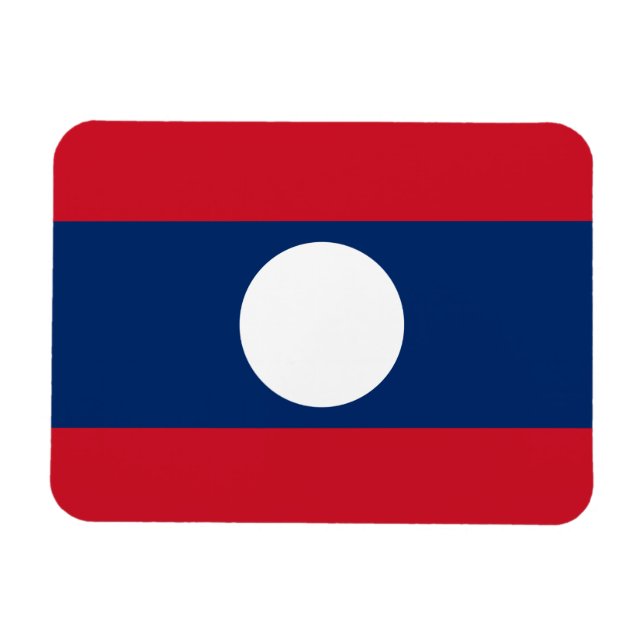 Laos Flag Magnet (Horizontal)