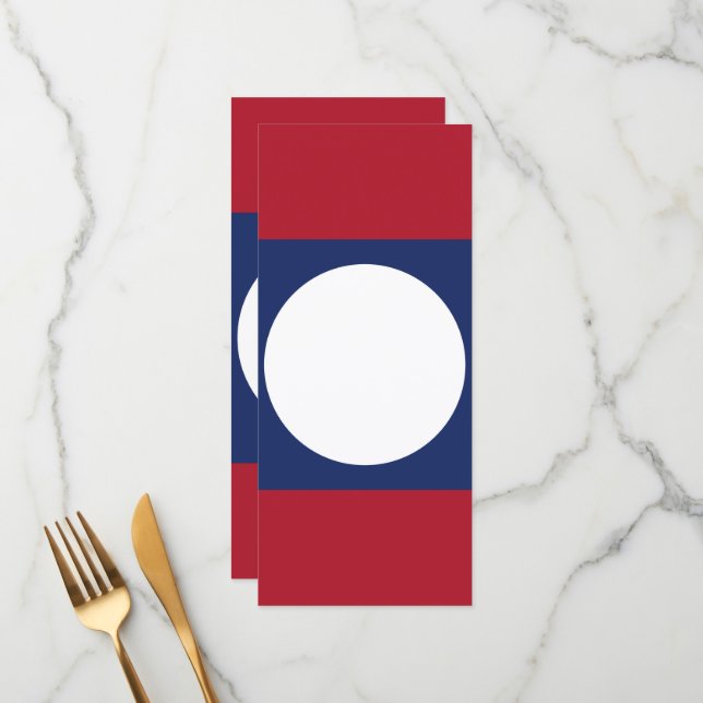 Laos flag menu (Front/Back In Situ)