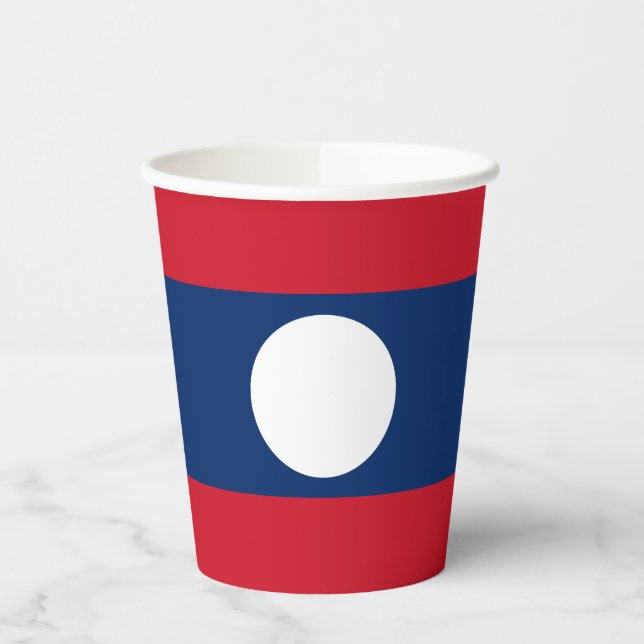 Laos Flag Paper Cups (Left)