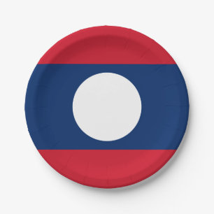 Laos Flag Paper Plate