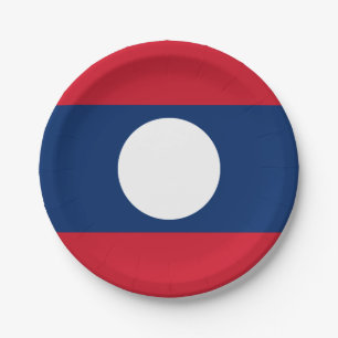 Laos Flag Paper Plate