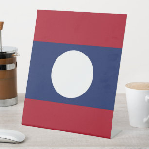 Laos flag pedestal sign