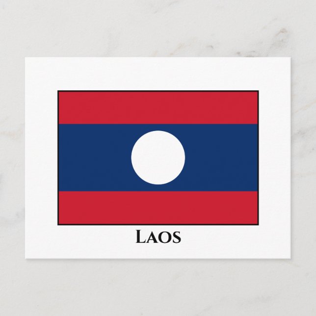 Laos Flag Postcard (Front)