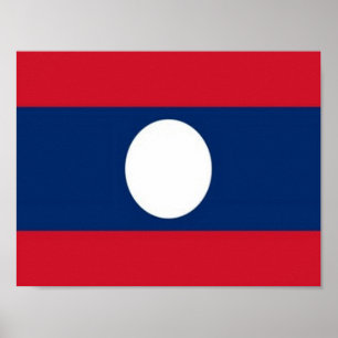 Laos - Flag - Poster