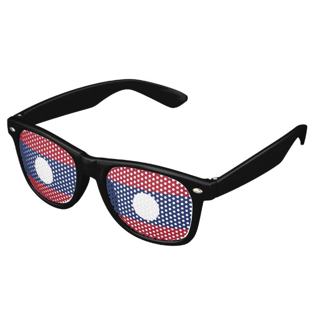 Laos flag retro sunglasses (Angled)