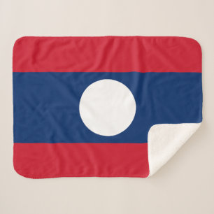 Laos Flag Sherpa Blanket