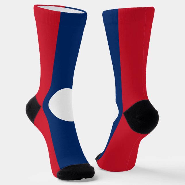 Laos Flag Socks (Angled)