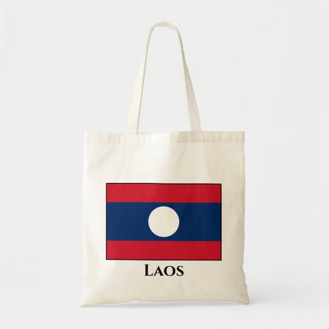 Laos Flag Tote Bag (Front)