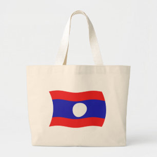 Laos Flag Tote Bag