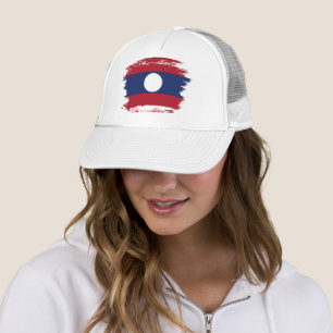 Laos flag trucker hat