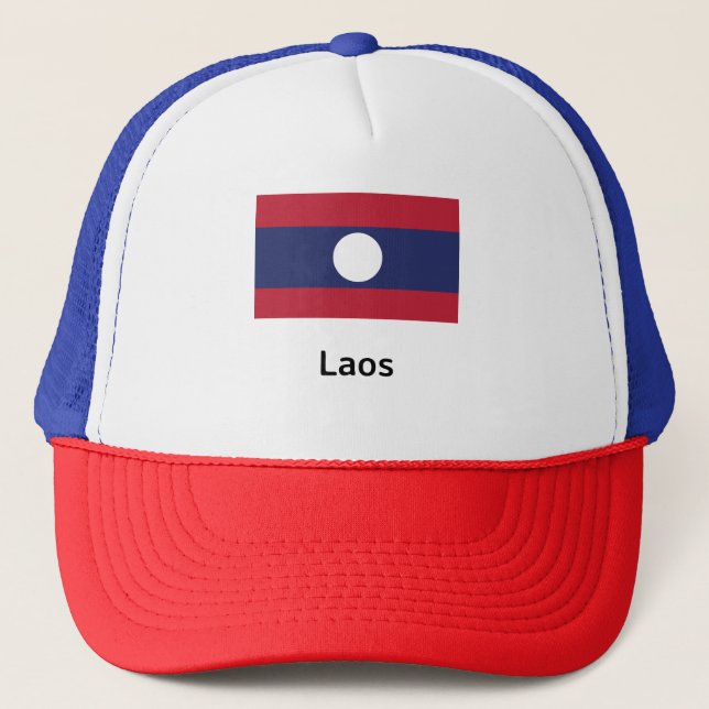 Laos Flag Trucker Hat (Front)