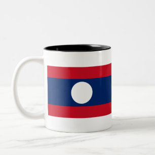 Laos Flag Two-Tone Coffee Mug