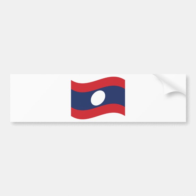 Laos Flag Wave Bumper Sticker (Front)