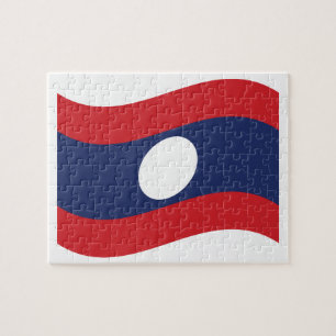 Laos Flag Wave Jigsaw Puzzle