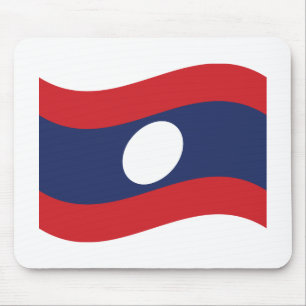 Laos Flag Wave Mouse Pad
