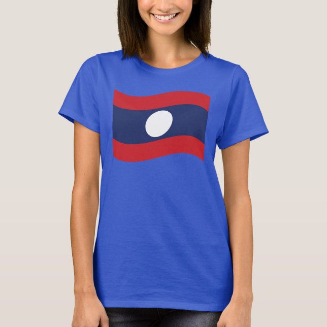 Laos Flag Wave T-Shirt (Front)