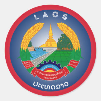 Laos Heritage Emblem Classic Round Sticker