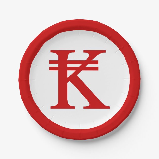 Laos Kip Lao / Laotian Money Sign Paper Plate (Front)