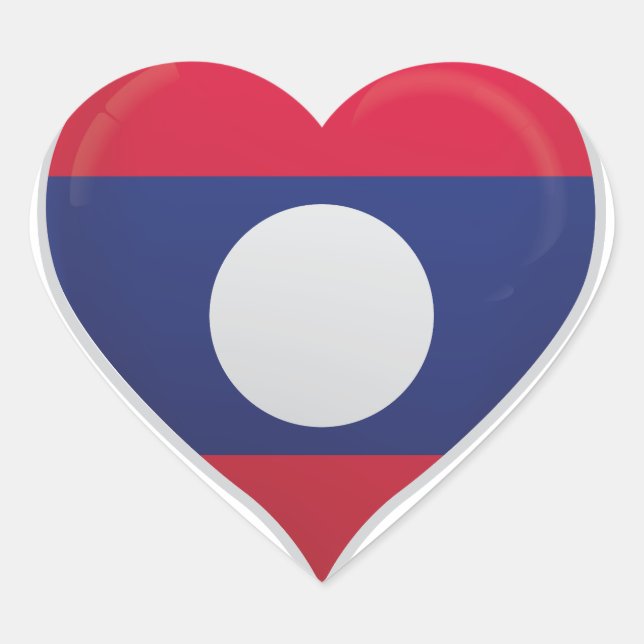 Laos love flag pride heart sticker (Front)
