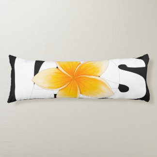 Laos Love Frangipani Flower Black and White Body Cushion
